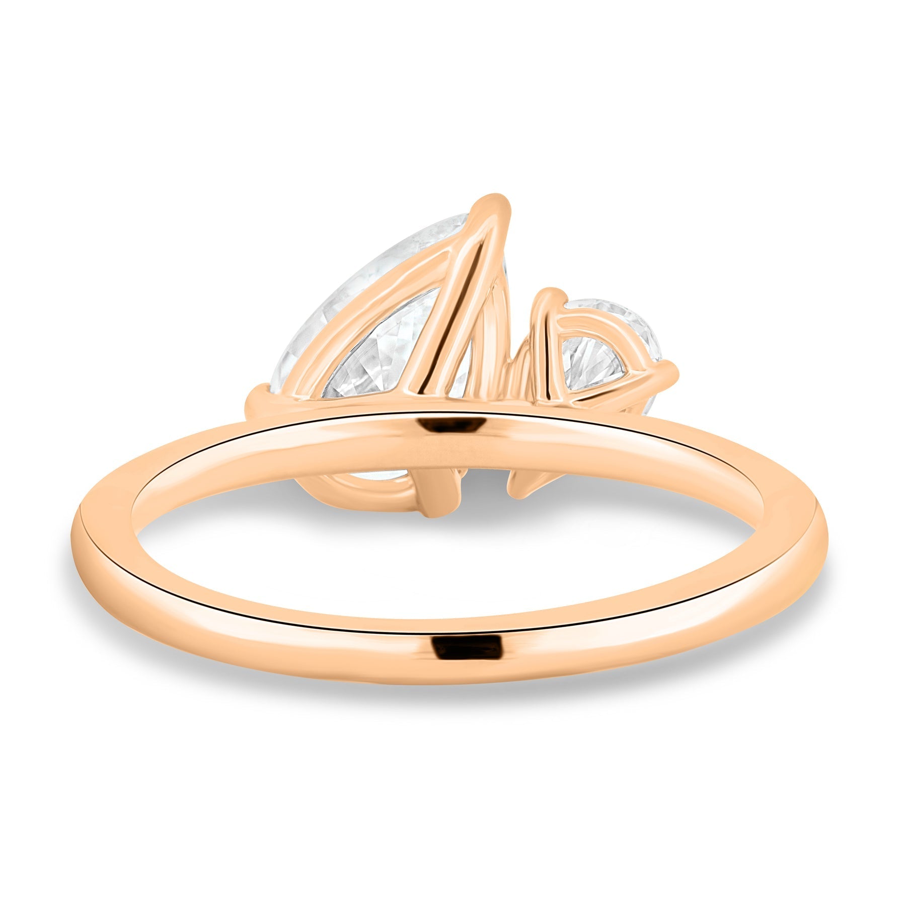 Double Pear Shape Lab Grown Diamond Toi et Moi Ring